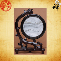 Natural Marble Painting Small Seat Screen Water Ink Flowers Seat Screen Screen Swing Piece Boutique Special Price Gift Box