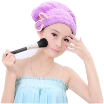 Dry hair cap absorbent cap cute bow extra thick coral velvet dry hair quick sleep