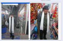 Shanghai Mens Wool Hat Black along the jazz hat Xu Wenqiang same hat white scarf