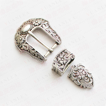  Imported gold-plated silver carved THREE-PIECE SET HEAD 38MM