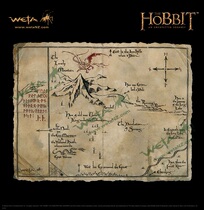 Book Hobbit WETA Lonely Mountain Map Sorin Treasure Map Parchment