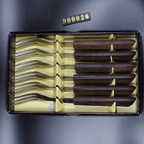 Spot Atlantic Antique Collection Wood Handle Western Dining Meal Fork 6 pieces 900026