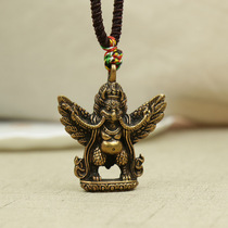 Handmade pure copper Dapeng gold winged bird pendant protection and pestle personality Buddha pearl accessories Tibet Secret Buddhism of Tibet