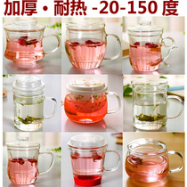 Ximan glass tea cup thickened heat-resistant glass tea cup transparent with lid filter office water cup tea cup