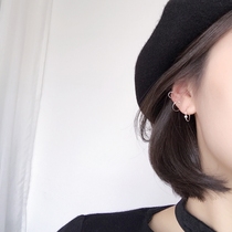 Pure Silver Ring Ring Earrings Woman Lukewarm Wind Ear Ear Nail Temperament minimalist personality Sleeps not to be taken off Earrings Tide