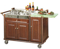 Cooking car Hotel double-head cooking dining car dining side cabinet mobile hand push dining car buffet car dining car abalone car