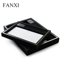 FANXI FANXI jewelry plate microfiber jewelry display props metal rim ring viewing tray display stand