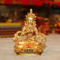 Tibetan Buddhist supplies exquisite pure bronze antique handmade gilt tantric small Buddha statue Vajra 2 inch 7cm