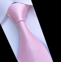 Men are in a business tie for a pure pink tie wedding tie.