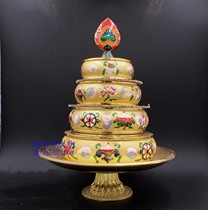 Tibetan Buddhist supplies Manza four plus lines accumulated grain Mandang tea tray Manda Mandarin tea belt base