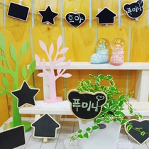 ZAKKA Super Cute Korea Wooden Mini Chalkboard With Clips Message Clips Multiple Creative Message Boards