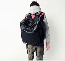 Han edition of the Chao Men College Feng Pu PU PC bag for mens backpack bookcase for high school students travel bag