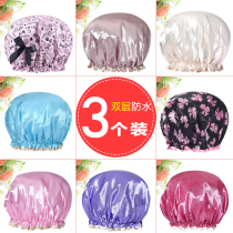 3 clothes waterproof bath cap adult female cash bath with hair hood cap shower headgear bath long hair hat hair hat