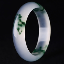 Womens jade bracelet Myanmar Jade White blue floating color bracelet jade bracelet jade bracelet
