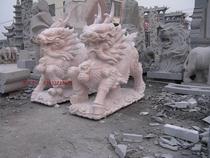 Stone carving Kirin night Xia red pair of courtyard marble Animals engraving Han white jade Kirin Hotel See the door swing piece