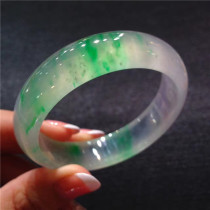 Myanmar natural old pit A goods jade ice floating green harmony bracelet ice moisture crystal clear belt certificate KE023