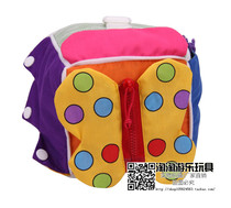 Childrens kindergarten parent-child Garden educational toys six-sided pull box dressing skills training tie shoelaces clothing bag