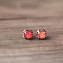 Ukraine Beautyspot European and American girl trend brand blooming flowers small and wild red rose bronze earrings spot