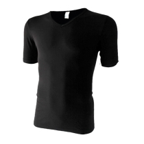 Mens fat plus solid color sports base shirt Basketball Running fitness Elastic short sleeve T-shirt special price Black