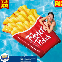 intex outlet thickened inflatable fries floating draftable water pineapple floating bed Double NPC strawberry hot dog water lying bed