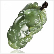 True jade Liangyuan Hetian Jade Qingyu lucky Pixiu men and women jade necklace pendant Jade Peiyu pendant send certificate