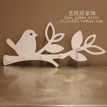 Korean romantic bird wood plastic wall hanger wall decoration shelf partition creative hollow decoration 5 adhesive hook