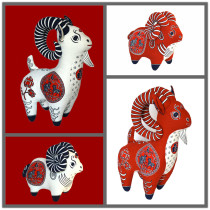 Year of the Sheep mascot gift cloth high-end zodiac sheep ornaments fabric doll