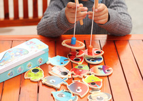 Foreign trade good quality iron box magnetic fishing toy Double pole Children parent-child multiplayer kindergarten game Class gift