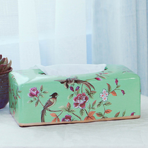 Time and home neoclassical ceramic decorative tissue box American country retro old home decoration utensils