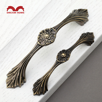 Eurostyle green antique antique bronze flower style handle drawer closet cabinet door zinc alloy small handle field countryside 9006