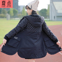 Can point girl Korean version of thick and velvet cotton coat long 2020 Winter new junior high school students winter cotton clothing
