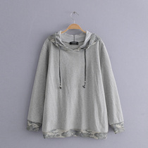 Gugu homemade custom camouflak parquet hat guard woman fat MM200 catty loose big code casual cover top