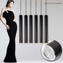 Simple modern LED creative personality bar single head personality creative straight long cylinder Nordic simple chandelier