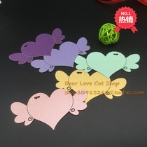 Love Wings Wishing Card Card DIY Wishing Tree Hanging Beaded Paper Cardboard Heart Card Card Hang 50