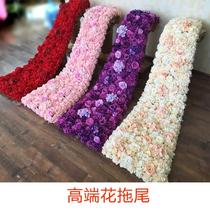 Embroidered ball sign to the area Flower trailing swing tail flower platoon road leading flower wedding celebration props floral swing piece stage decoration