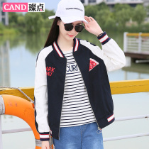 Girls Korean baseball uniform short spring and autumn junior high school students autumn school season jacket Female college style jacket 15 years old