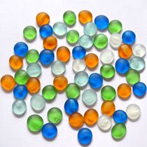 Clearance special frosted glass pattern flat bead rain stone pebbles fish tank Aquarium landscaping Home improvement colored stone