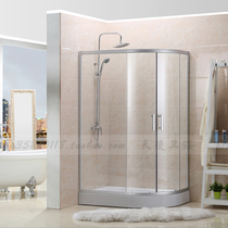 New sand silver simple shower room overall curved skirt bath room tempered glass partition bathroom bathroom