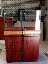 Wooden display case display cabinet cultural relics jade jewelry Jade antique glass cabinet jewelry island display counter