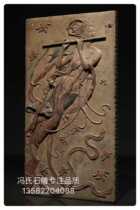 Dunhuang Feitian Lady Picture Stone fresco Blue stone painting size 1 meter high 52cm thick 7cm