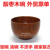 Natural Date Wood Bowl Size Number Childrens Baby Bowl Log Quality No Paint Solid Wood Daily Style Outlet Taste Miso Soup Bowl