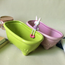 Creative cold drink shop Ceramic personality ice cream cup plate Soup plate Ice cream plate Shaving ice plate Snack plate Bathtub bowl