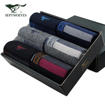 Seven wolves mens socks Mens Four Seasons thin business casual cotton socks in the tube moisture wicking mens socks