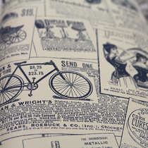 American vintage stamp poster wallpaper Newspaper magazine pattern Cafe bar entrance cloakroom wallpaper