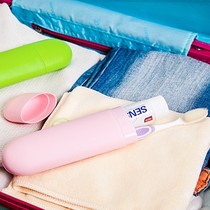 Candy color portable wash cleaning toothbrush box toothpaste storage box for business trip toothpaste storage box