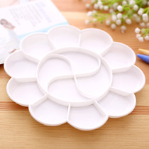 Plum Blossom Color Pan Thickened Plastic Children Students Painting Fine Arts Propylene Water Powder Country Painting Color Mixing Disc Beginner School