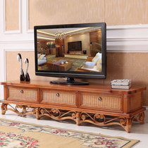 Rattan furniture Rattan TV cabinet Rattan TV cabinet Solid wood TV cabinet 1 8 meters TV cabinet Rattan ART TV cabinet