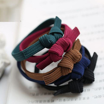 Solid color knotted bowknot hair ring hair rope rubber band basic base headgear
