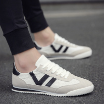 2021 new autumn casual cloth shoes men canvas shoes Korean trend White trendy shoes students wild shoes