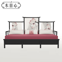 New Chinese sofa combination modern Chinese style simple small apartment living room Zen solid wood fabric whole house furniture customization